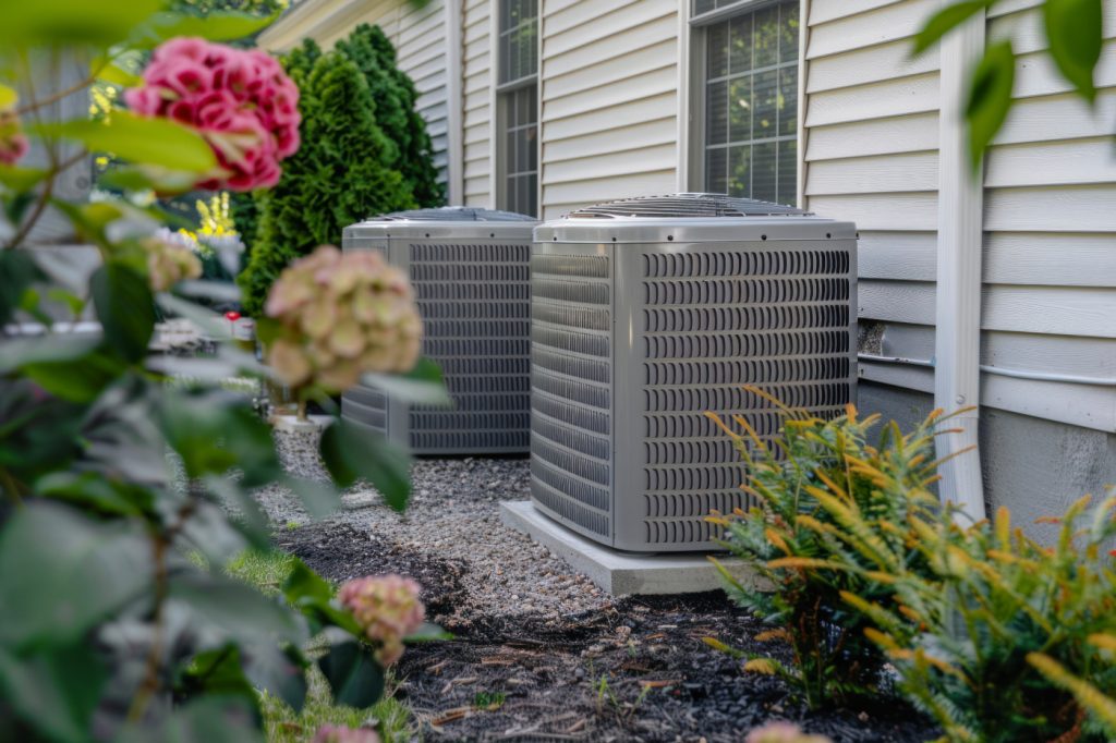 Outside unit Air conditioner and heater for a home