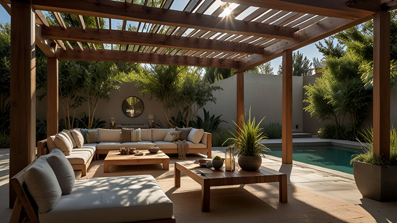 Outdoor living with beautiful patio and pergola